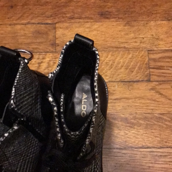 Aldo Black & White Glen Plaid Booties - Picture 11 of 12